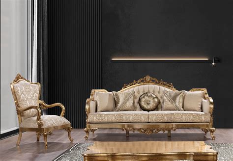 Casa Padrino luxury baroque armchair gold pattern / antique gold ...