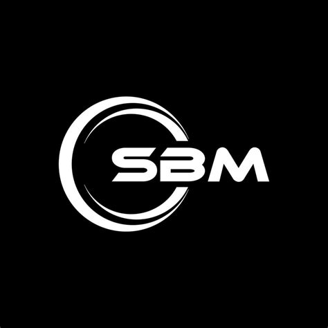 SBM Letter Logo Design With Black Background In Illustrator Vector