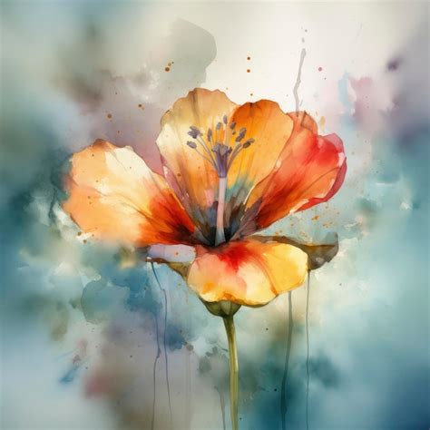 Premium Ai Image A Watercolor Flowers