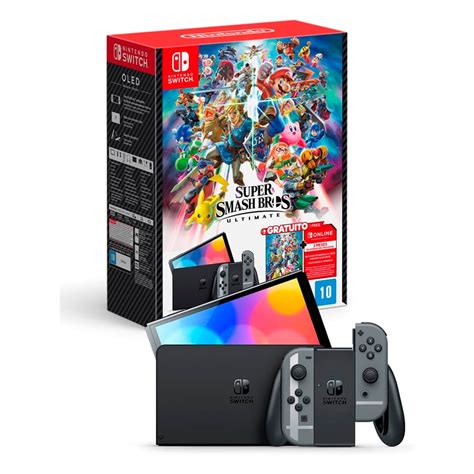 Console Nintendo Switch Oled 64GB Cinza Edição Especial Jogo Super