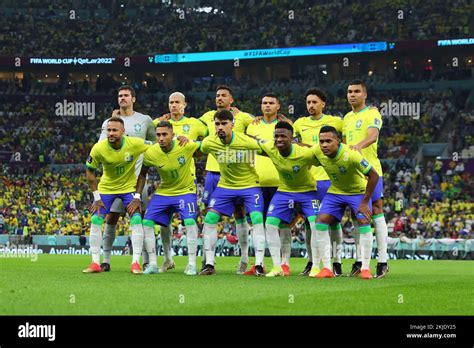 Lusail Qatar 24th Nov 2022 Brazil Team Group Line Up Bra Football