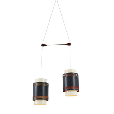 Dual light Scandinavian pendant light, 1960s | #1581