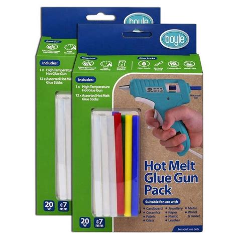 2x Boyle 20W Hot Melt Electric Heating Glue Gun Tool W Adhesive Sticks Pack BIG W