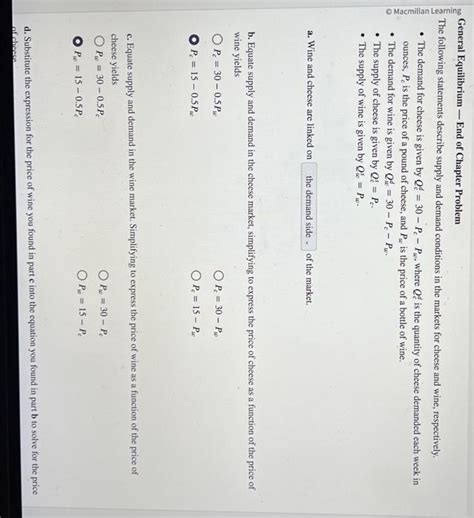 Solved General Equilibrium End Of Chapter Problem The Chegg