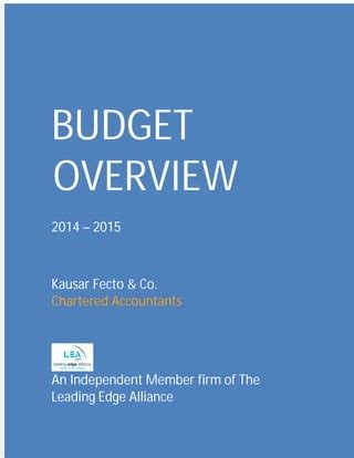 Pakistan Budget Overview 2014 | PDF