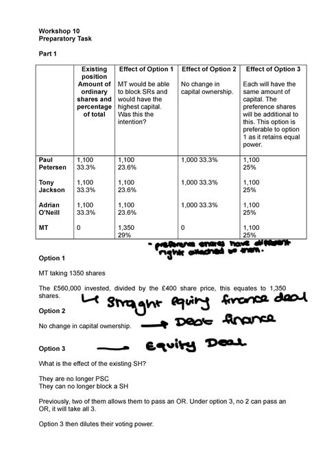 Blp Company Finance Tasks Workshop Preparatory Task Part