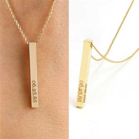 K Solid Gold Name Necklace Personalized Jewelry Etsy