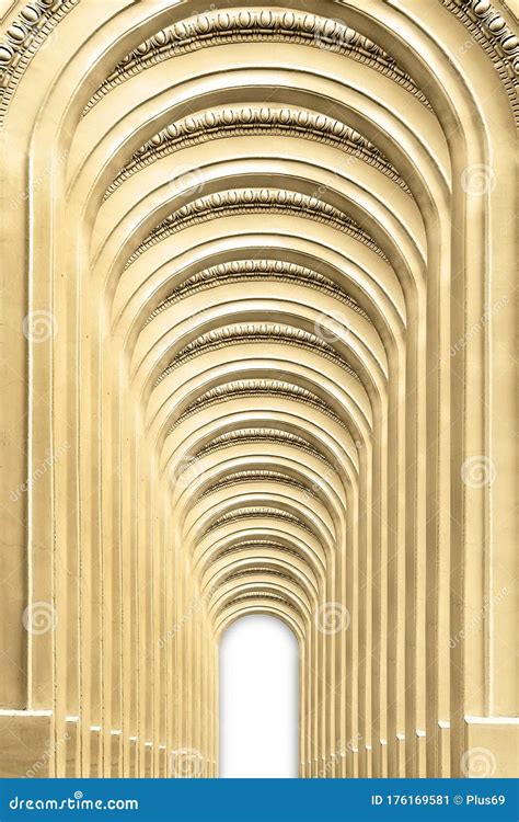 Enfilade Of Ancient Gates That Are Reflected In The Pool The Temple Of