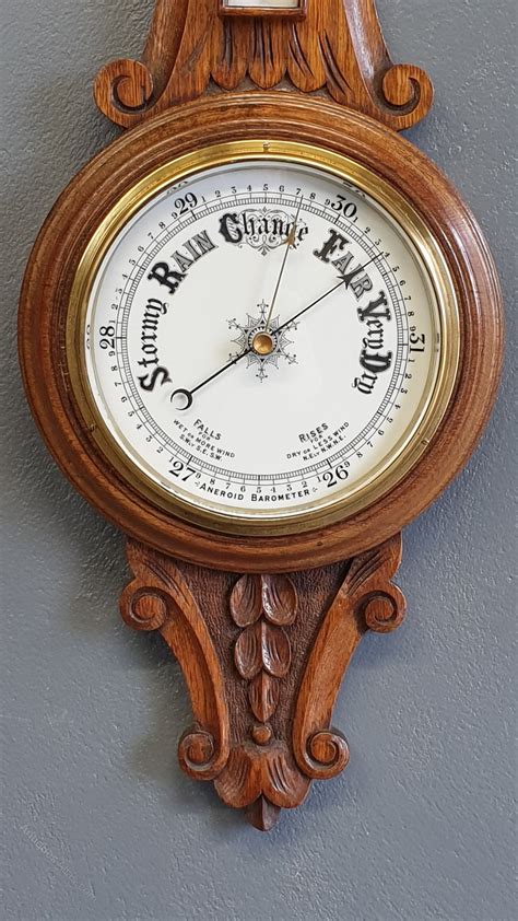 Antiques Atlas Victorian Oak Case Aneroid Barometer