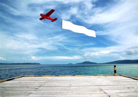 Airplane Banner on Beach stock photo. Image of landscape - 24314592