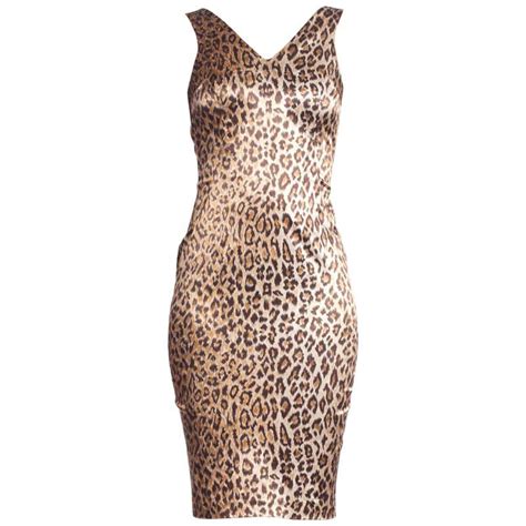 1990s Sex And The City Dolce And Gabbana Stretch Satin Leopard Print