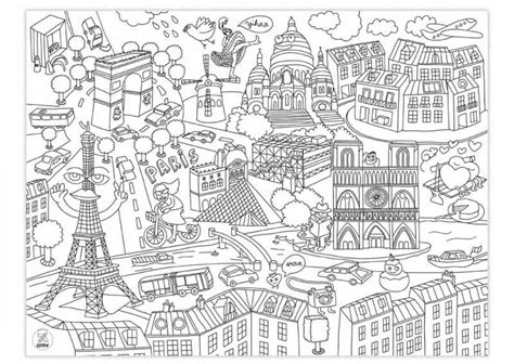 Coloring paris map - Map of coloring paris (France)