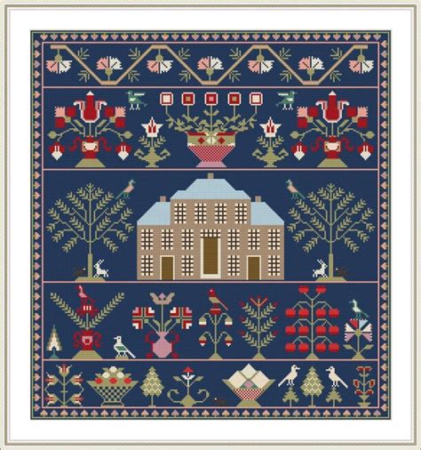 Antique Brick House Regency Scottish Sampler Reproduction Cross