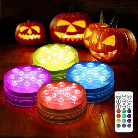 4pack Halloween LED Pumpkin Lights Battery Operated Jack O Lantern