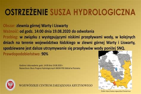 Ostrzeżenie hydrologiczne dla województwa łódzkiego ŁaskOnline pl