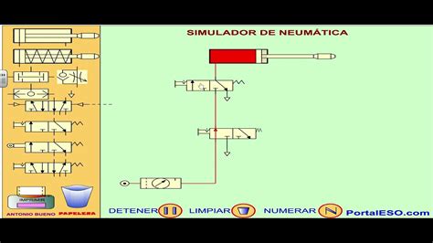 Simulación neumática Control de simultaneidad sin válvula AND de un