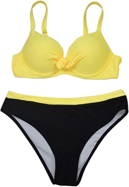 Mymyguoe Damen Bademode Sexy Bikini Bandeau Push Up Bikini Set