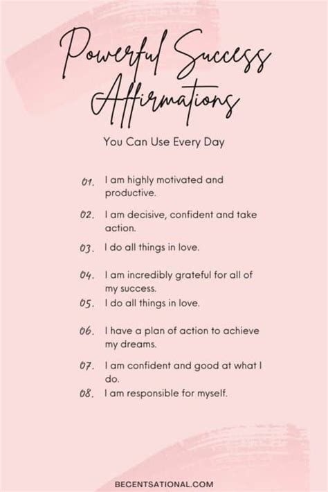 Affirmations For Success Powerful Daily Affirmations