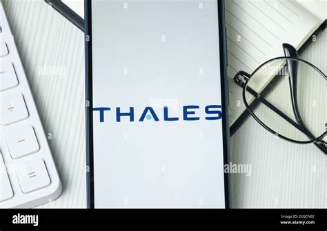 New York Usa 21 June 2024 Thales Logo On Phone Screen Company Icon