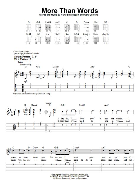 More Than Words Guitar Chords And Lyrics