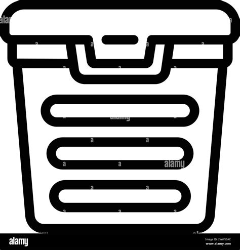 Clothes Hamper Icon Outline Vector Laundry Household Washing Dirty