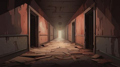 Premium AI Image | An illustration of an old hallway with broken walls ...