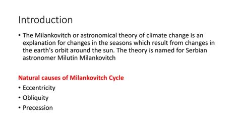 Milankovitch Cycle Pptx