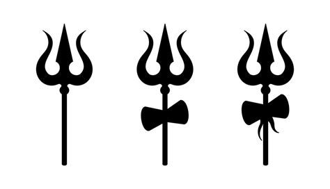 Shiva God Trishul Trident Vector Illustration Set Vector Art