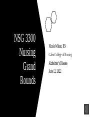 Wilson Nsg Grandroundsa Zheimer S Pptx Nsg Nursing Grand