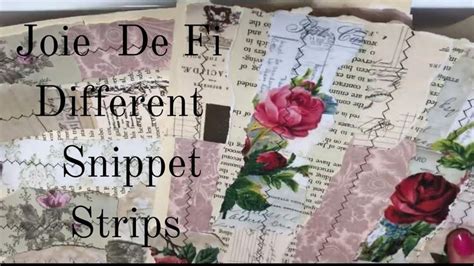 How To Make An Easy Snippet Inspired By Joie De Fi Youtube Paper