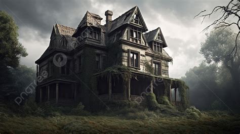 Creepy Old Mansion Sitting In A Swamp Background, Picture Of A Haunted ...