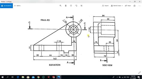 تمرين رقم 2 في رسم القطاعات باستخدام السوليد ورك ثنائي الابعاد Solid