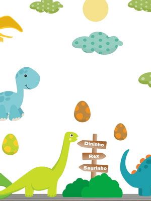 Adesivo Dinossauro Infantil Animais 03 Elo7 Produtos Especiais