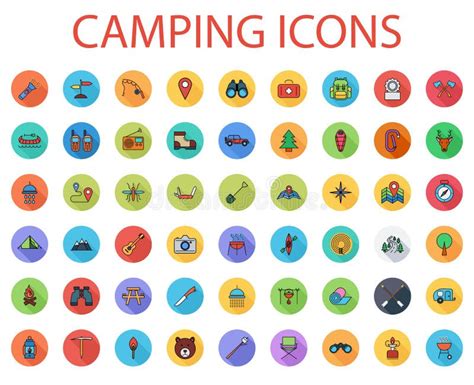 Vector Camping Icons Set Stock Vector Illustration Of Icon 35997535