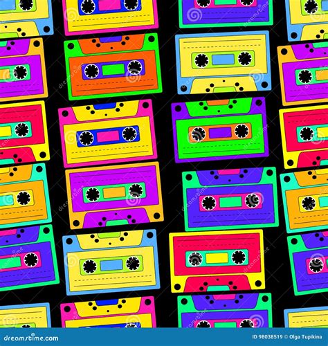 Retro Cassette Vintage 1980s Mix Tape Stereo Sound Record Technology Old School Dj Rave Party