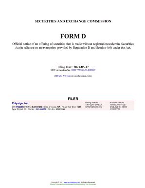 Fillable Online Polysign Inc Form D Filed Accession