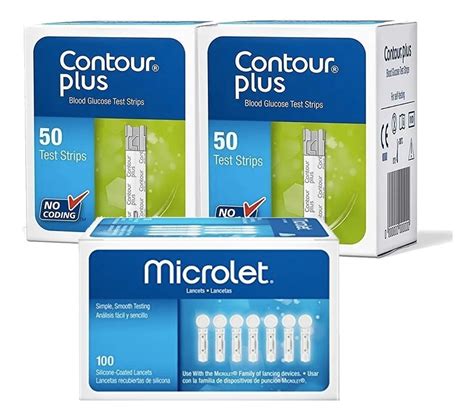 Contour Plus Paquete 100 Tiras Y 100 Lancetas P Glucometro Envío gratis