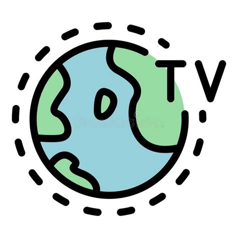 Algemene Omtrek Van Kleurenomtrek Van Het Tv Reportpictogram Vector