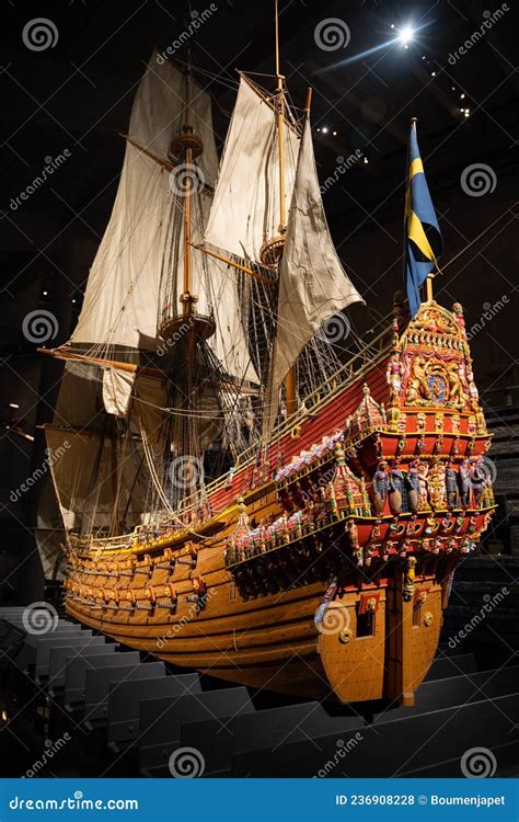 Model of the Magnificent Wooden Vasa Warship Salvaged from the Sea and Displayed at Vasa Museum ...