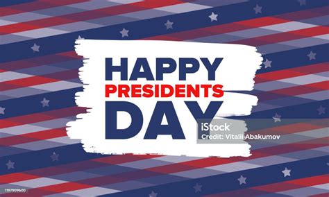 Happy Presidents Day In United States Washingtons Birthday Federal Holiday In America Celebrated