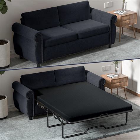 Amazon Mjkone Faux Leather Convertible Sleeper Sofa Modern Pull