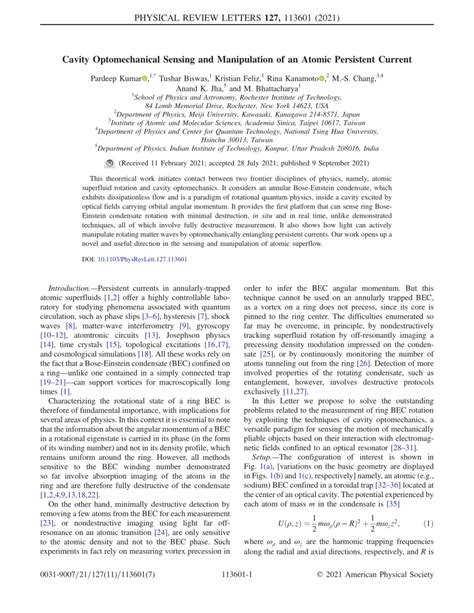 Pdf Cavity Optomechanical Sensing And Manipulation Of An Atomic