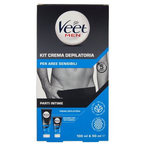 Veet Men Kit Depilazione Intima Per Pelle Sensibile Crema Depilatoria