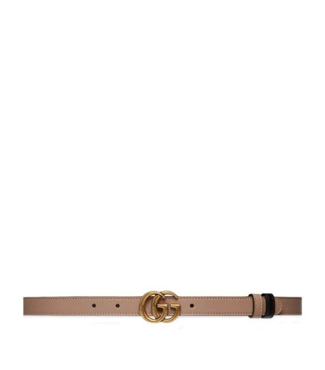 Gucci Neutrals Gg Marmont Reversible Thin Belt Harrods Uk