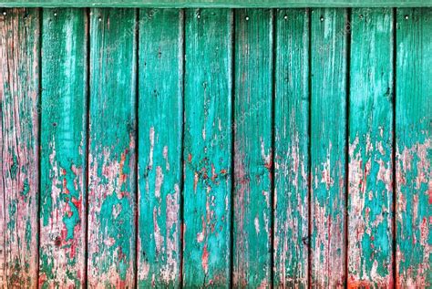 Shabby Turquoise Houten Planken Met Gebarsten Kleur Schilderen Houten