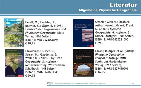 Naturwissenschaftliche Geographie Empfohlene Literatur Ppt Herunterladen