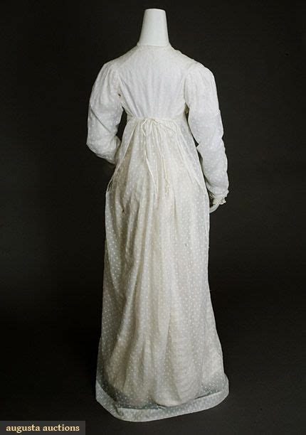 White Sprigged Mull Dress 1800 1815 View 2 1800s Fashion Vintage