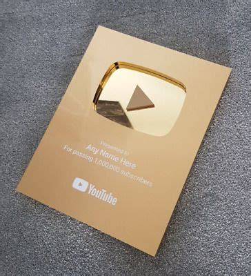 Special Offer Youtube Million Subscriber Gold Creator Play Button