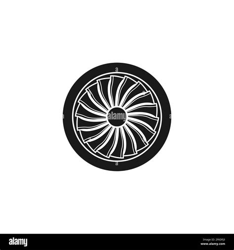 Icono De Vector De Una Turbina De Avión De Pasajeros Hélices De