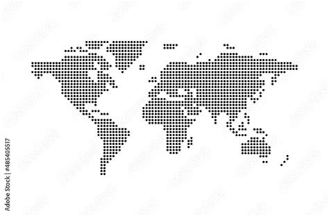 Dotted world map vector illustration Stock Vector | Adobe Stock